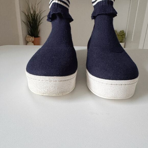 Opening Ceremony Navy White Stripe High Top Slip On Bobby Sneakers Size 9 - Picture 6 of 9